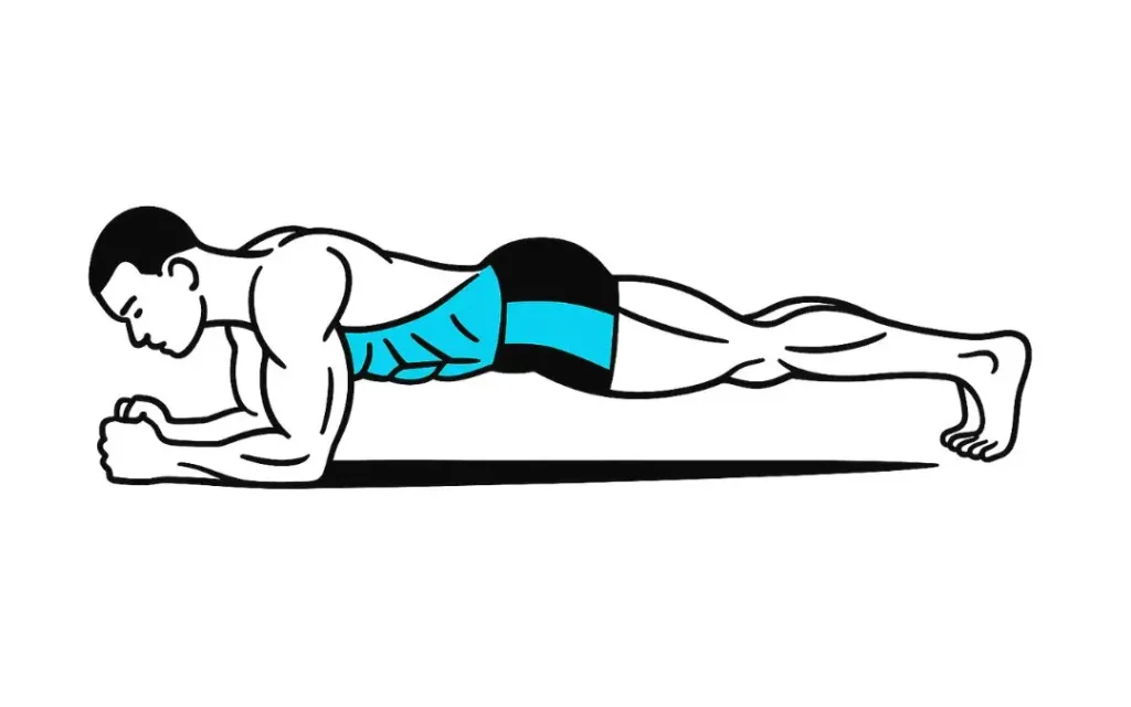 une illustration d'un homme qui fait du gainage planche