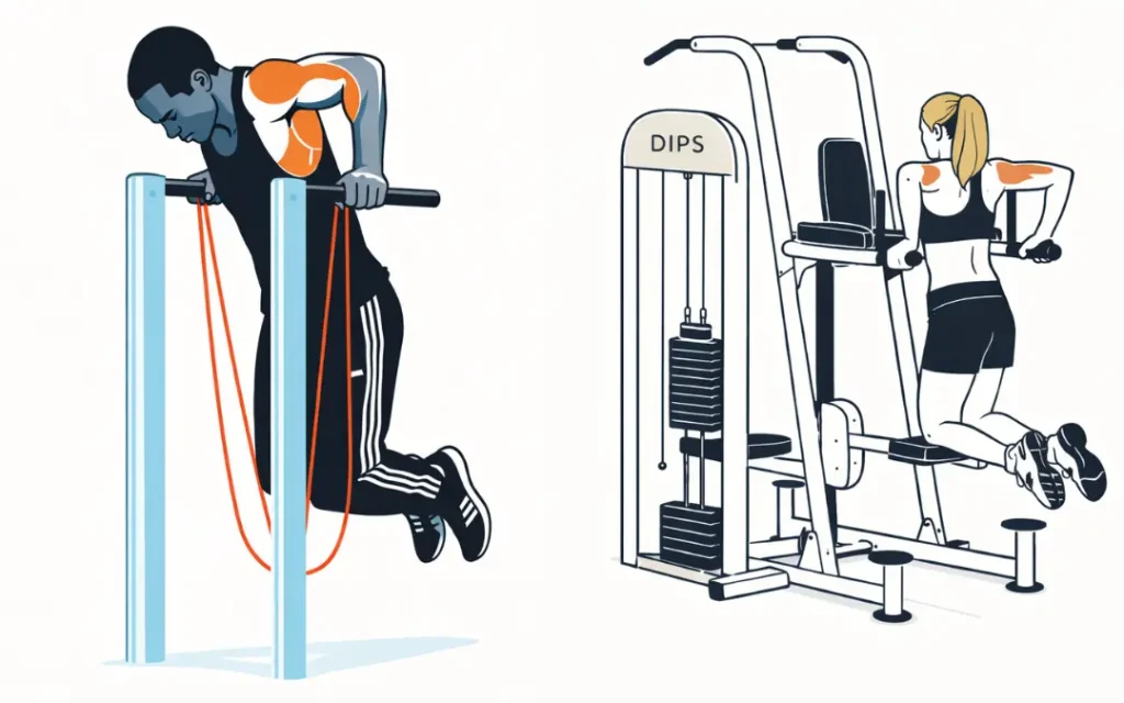Dips assisté illustration