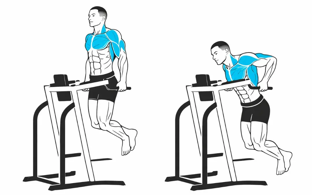 Illustration d'un homme qui fait des dips lestée