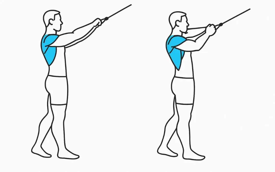 dessin d'un homme qui exécute le tirage vertical avec des élastiques